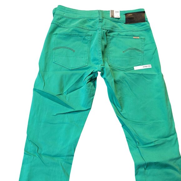 Retro Vintage G-Star 3301 Green Super Skinny Jeans Pants Trousers Sz 25 NWT - Picture 10 of 15